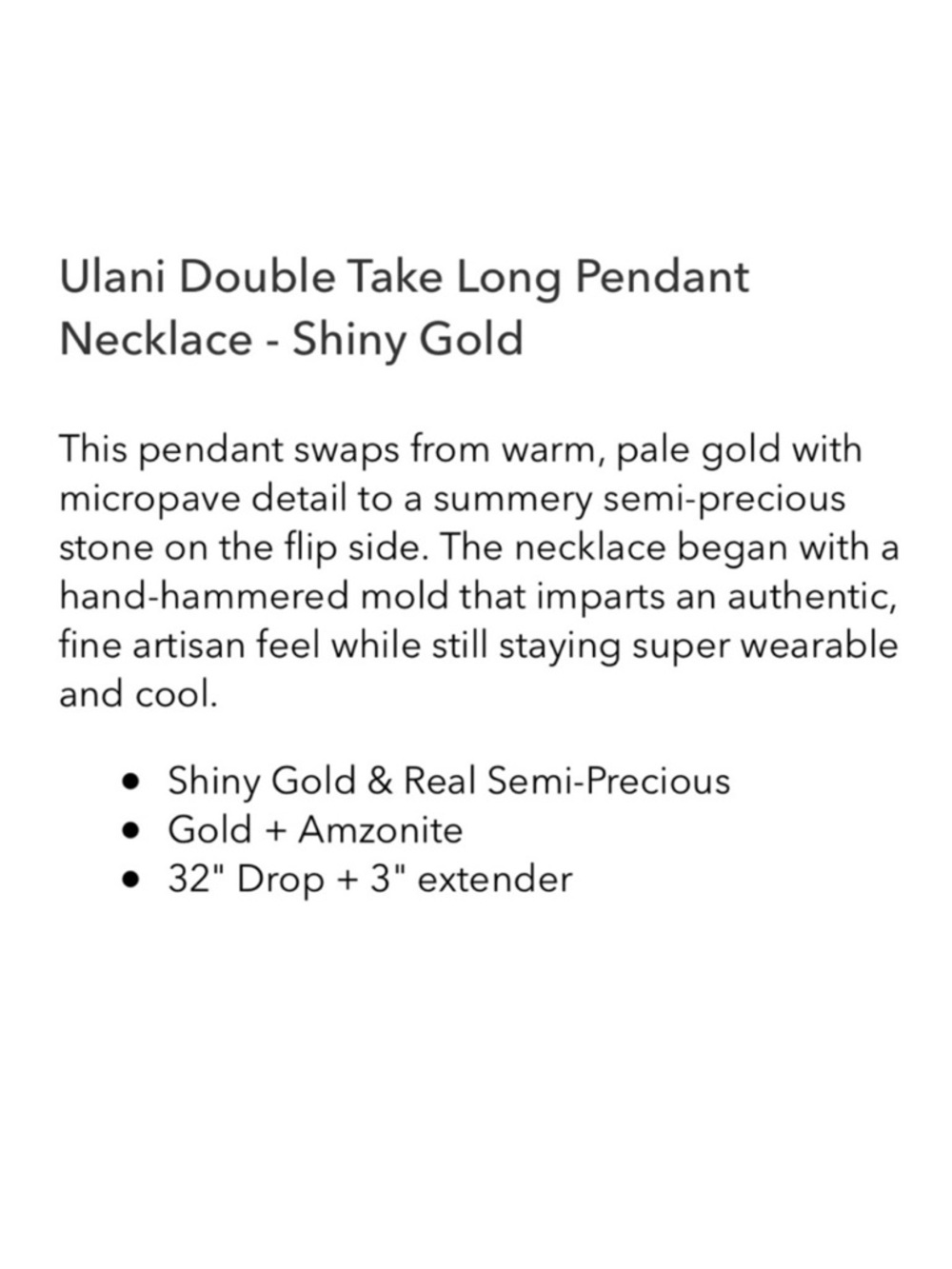 Stella & Dot Ulani Double Take Long Pendant Necklace - Shiny Gold & Aqua - Picture 3 of 7